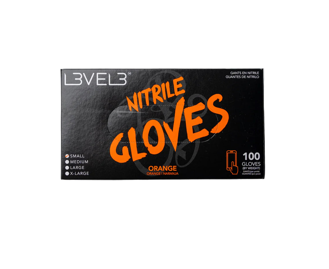 L3VEL3 Nitrile Gloves Orange